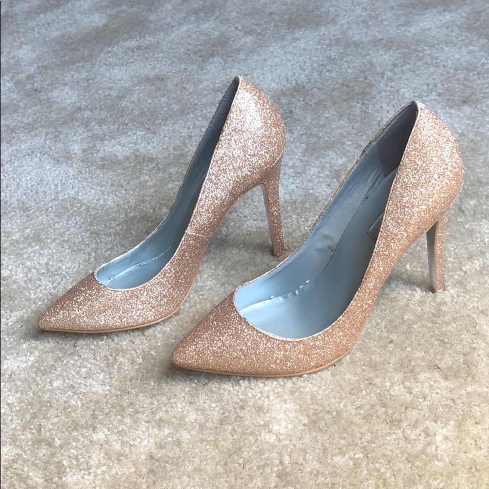 Gold Glitter Pumps